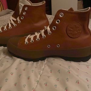 Custom Chuck Taylor All Star Lugged Platform Leather In Brown size 9 in women